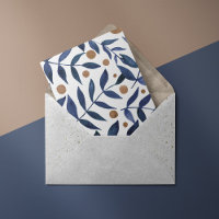 Waterverf bijkantoren en bessen - indigo en beige