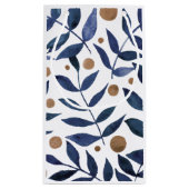 Waterverf bijkantoren en bessen - indigo en beige klein cadeauzakje (Achterkant)