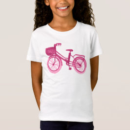 Waterverf Bike- Roze T-shirt