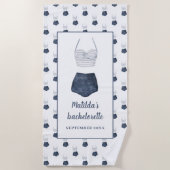 Waterverf bikini bruiloft vrijgezellenfeest cadeau strandlaken (Voorkant)