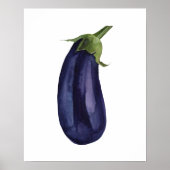 Waterverf biologische aubergine poster (Voorkant)