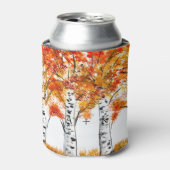 Waterverf Birches Trees Herfst herfstbruiloft Blikjeskoeler (Blikje Voorkant)