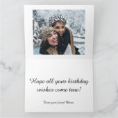 Waterverf Bird Happy Birthday wil fototekst Kaart (Binnen)