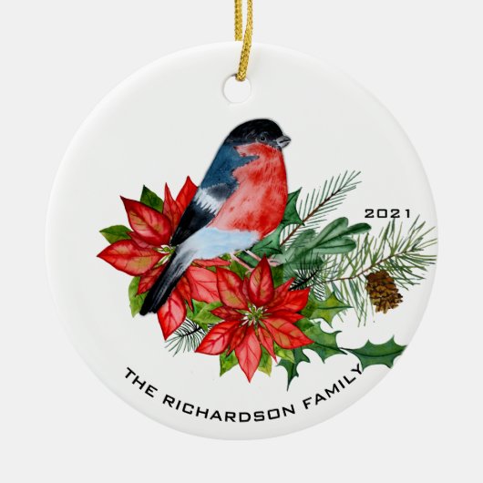 Waterverf Bird Keramisch Ornament (Voorkant)