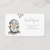Waterverf Bird Nest Book Request Baby shower Informatiekaartje (Voorkant)