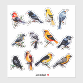 Waterverf Bird Scrapbook Stationery Sticker