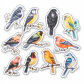 Waterverf Bird Scrapbook Stationery Sticker (Voorkant)