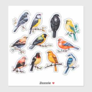 Waterverf Bird Scrapbook Stationery Sticker