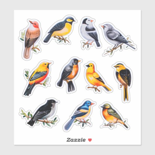 Waterverf Bird Scrapbook Stationery Sticker (Vel)