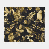 Waterverf Birds:  bloemontwerp. Fleece Deken (Voorkant (Horizontaal))
