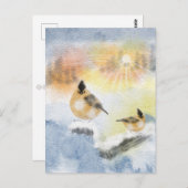 Waterverf Birds Briefkaart | Mooie vogel (Voorkant / Achterkant)