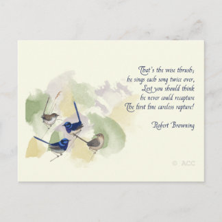 Waterverf Birds Robert Browning Poem Briefkaart