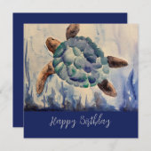 Waterverf Birthday Notecard Bedankkaart (Voorkant / Achterkant)