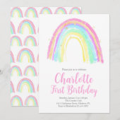 Waterverf Birthday Party Kaart (Voorkant / Achterkant)