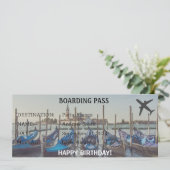 Waterverf Birthday verrassing Venice card (Staand voorkant)