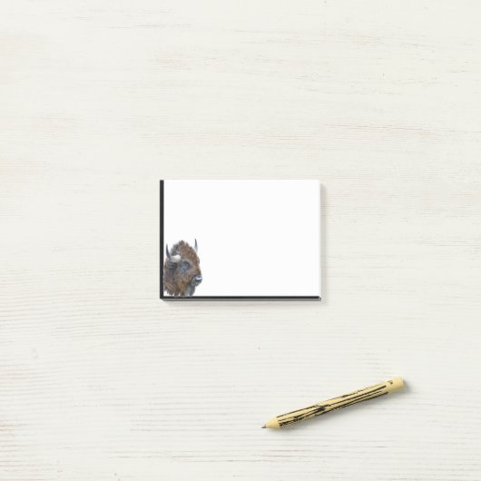 Waterverf Bison Buffalo Animal Natuur Art Post-it® Notes (Op bureau)