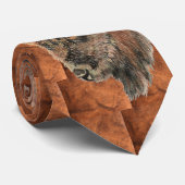 Waterverf Bison Buffalo Animal Natuur Stropdas (Opgerold)