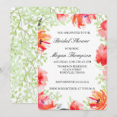 Waterverf blaasbloem - douchetoenodiging kaart (Voorkant / Achterkant)