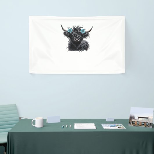 Waterverf Black Highland Koe Classic T-shirt Spandoek (Beurs)