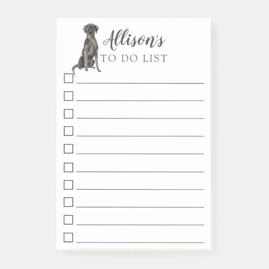 Waterverf Black Lab Dog gepersonaliseerd om lijst Post-it® Notes (Voorkant)