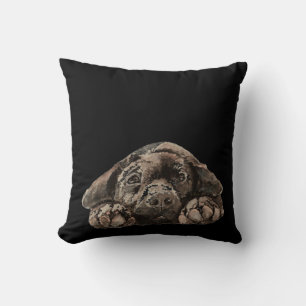 Waterverf Black Labrador Retriever Pet Dog Kussen