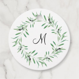 Waterverf Black Olive Wreate Bedankjes Labels