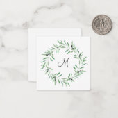 Waterverf Black Olive Wreate Notitiekaartje (Voorkant / Achterkant in situ)