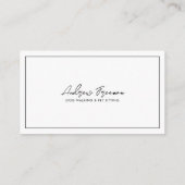 Waterverf Black Pug Dog Walking Visitekaartje (Achterkant)