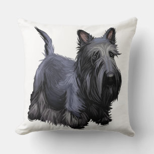 WATERVERF BLACK SCOTTISH TERRIER DOG KUSSEN