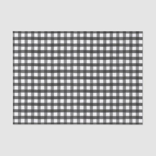 Waterverf Black White Buffalo Check Gift Wrapping Tissuepapier (Voorkant)