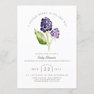 Waterverf Blackberry Duo Berry-Baby shower Kaart