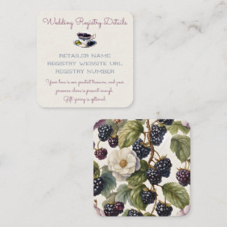 Waterverf Blackberry en Cream Floral Informatiekaartje