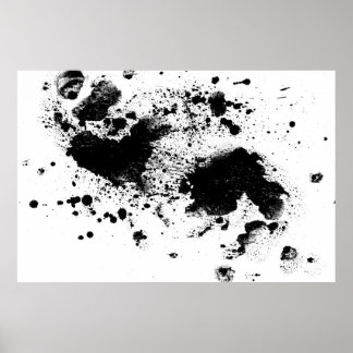 Waterverf Black'n'White Paint Splatter Poster