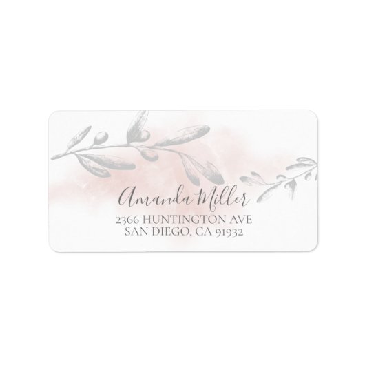 Waterverf blad retour adres label (Voorkant)