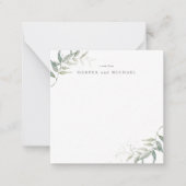 Waterverf bladblad bruiloft notitiekaartje (Voorkant)