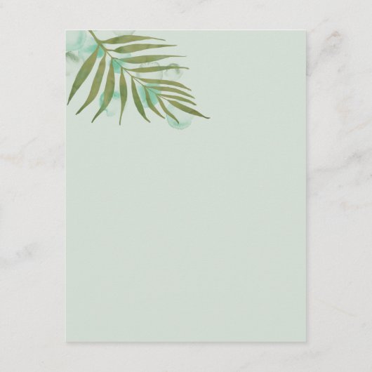 Waterverf bladeren 04d bruiloft behuizing Kaart (Achterkant)