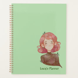 Waterverf bladeren & boom meisje karakter planner