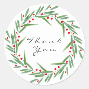 Waterverf bladeren en bessen Wreater Ronde Sticker