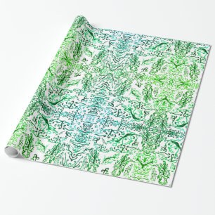 Waterverf bladeren inpakpapier