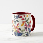 Waterverf bladeren mok (Voorkant rechts)