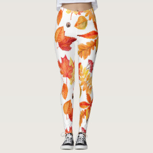 Waterverf bladeren, natuurlijk naadloos patroon. leggings