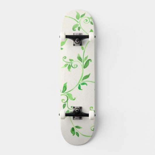 Waterverf bladeren patroon skateboard (Voorkant)