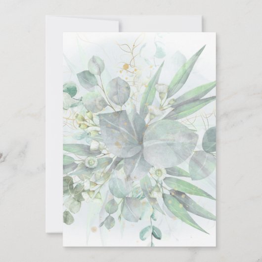 waterverf bladgroen | bruiloft kaart (Achterkant)