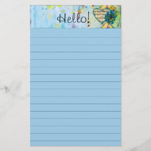 Waterverf Bladmuziek Hart Briefpapier