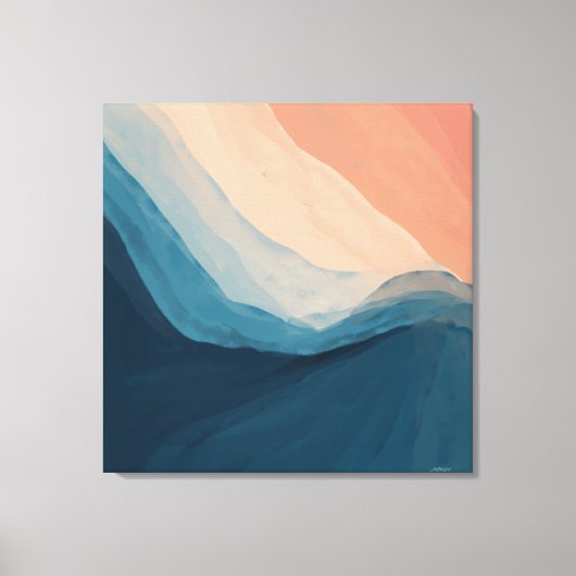 Waterverf Blauw Abstract KunstaartwongCanvas Pr Canvas Afdruk (Voorkant)
