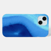 Waterverf Blauw Agate | Abstracte telefoonkwestie Case-Mate iPhone Case (Achterkant (horizontaal))