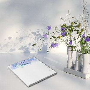 Waterverf blauw blauwgroen groen splash wit letter notitieblok