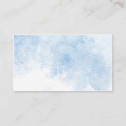 Waterverf blauw boog lint baby shower luier raf informatiekaartje (Achterkant)