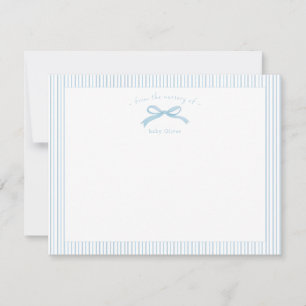 Waterverf blauw boog met border Baby Boy Bedankkaart