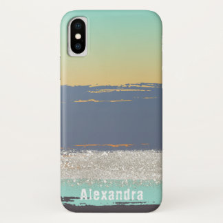 Waterverf Blauw Custom iPhone X Hoesje